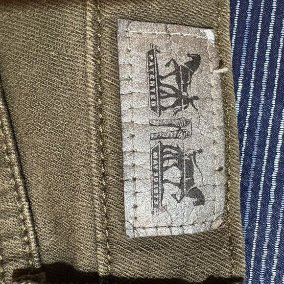 Levi's 524 Skinny Jeans Womens 29 Studded Green Superlow Y2K Grunge Boho Vintage - Picture 9 of 16